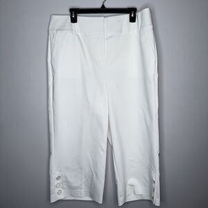 Lane Bryant Women’s The Laney Wide Legs Cropped Pants White High Rise SZ 16 NWT